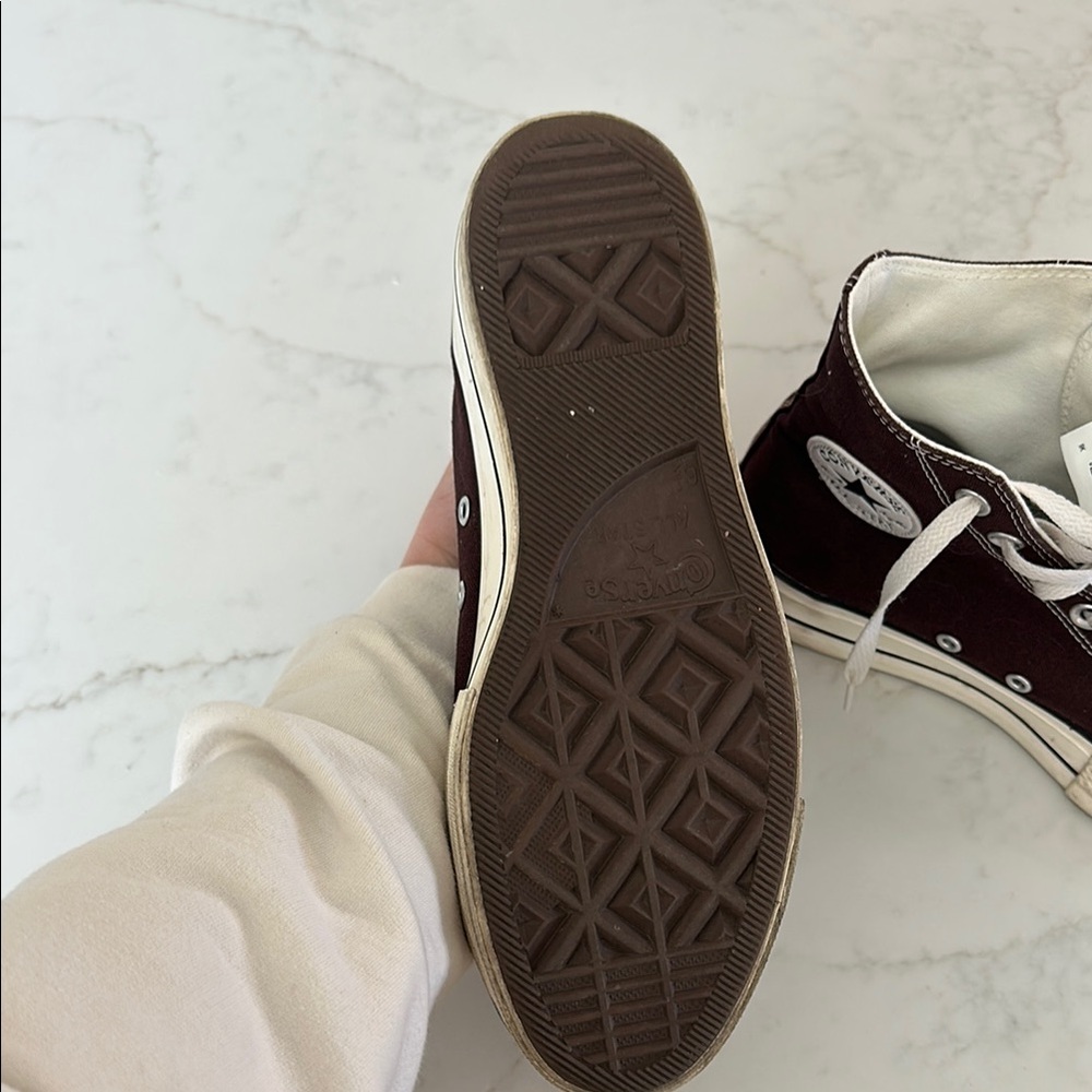 Custom Chuck Taylor All Star Lift Platform By You Brown and White sz 8.5 - Picture 5 of 5